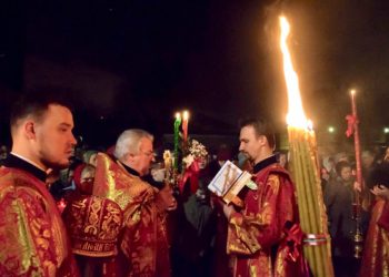 Пасхальное поздравление настоятеля прихода Введенского собора лейб-гвардии Семеновского полка протоиерея Михаила Погиблова